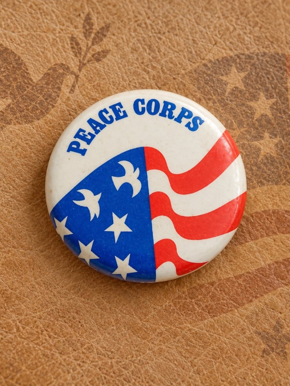 Peace Corps USA Vintage 1980's Lapel Pin Button - United States America Button
